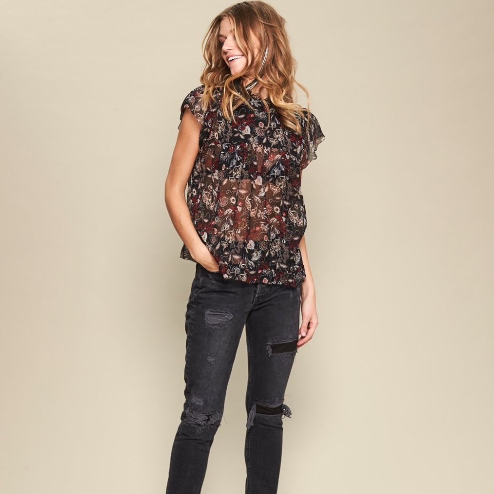 NWT GYPSY 05 HAVANA BABYDOLL BLOUSE SZ XS